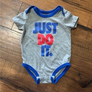 Nike Gray and Blue Kids Bodysuit